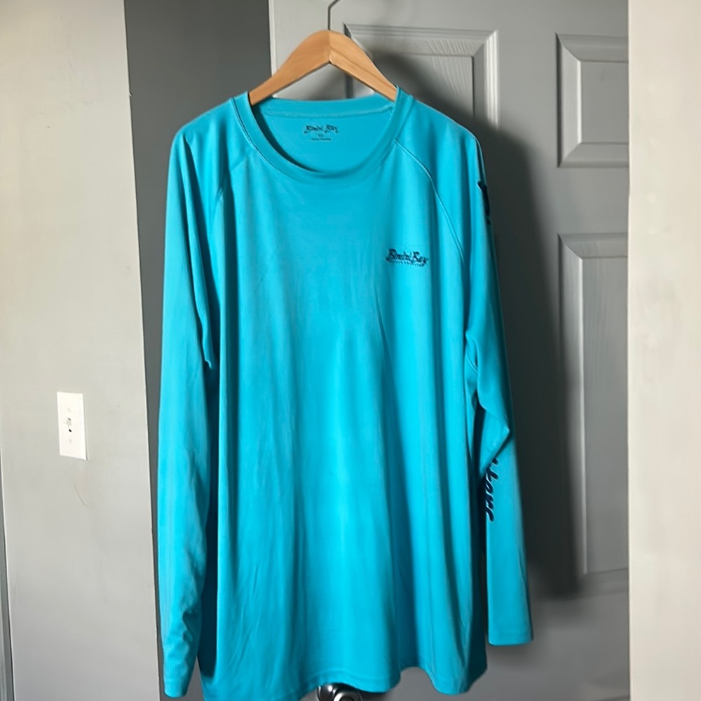 Bimini Bay men’s fishing shirt bright blue. Size XXL. SPF 50